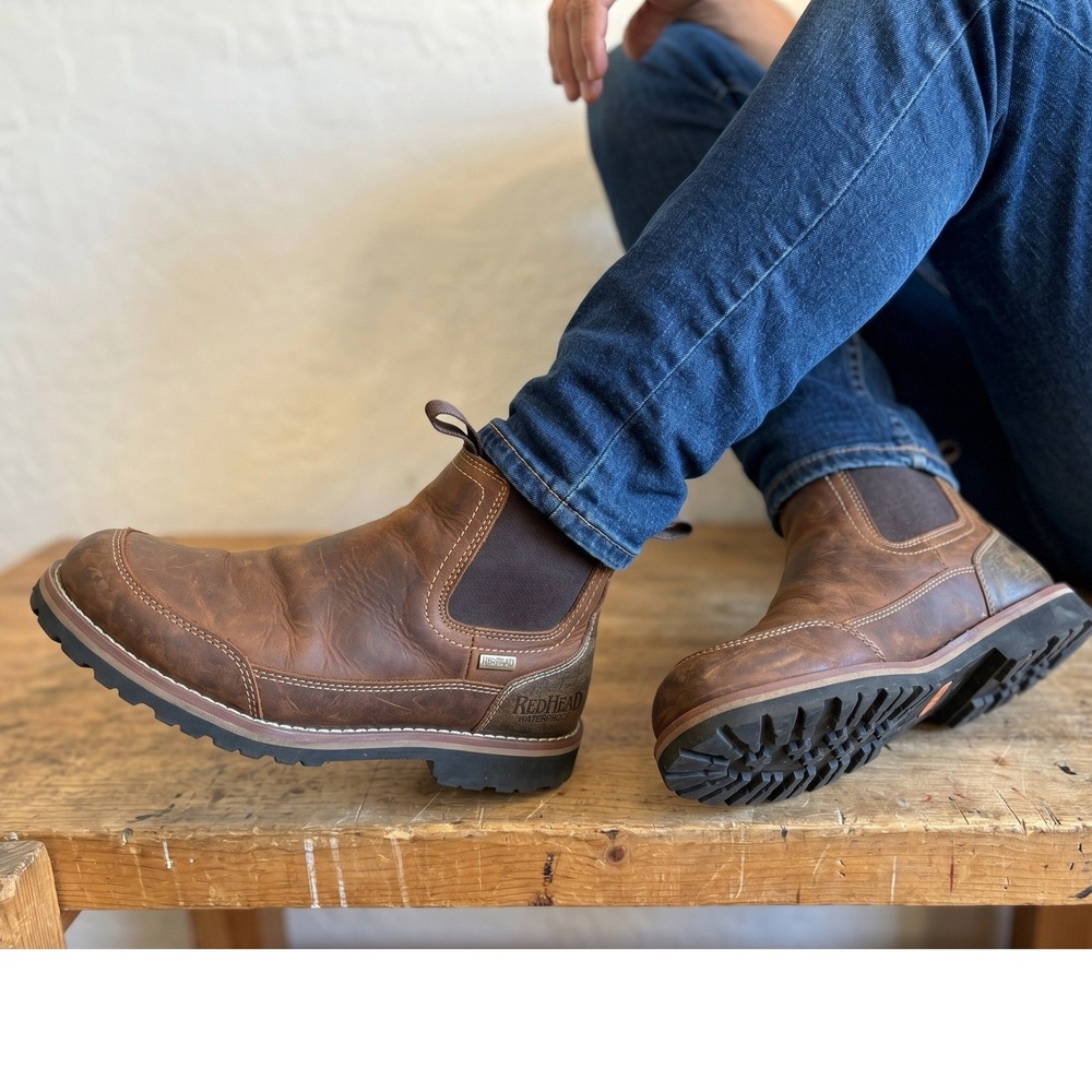 RedHead Series 61 Romeo Chelsea Boots Mens 10.5 M Brown Leather Vibram Sole